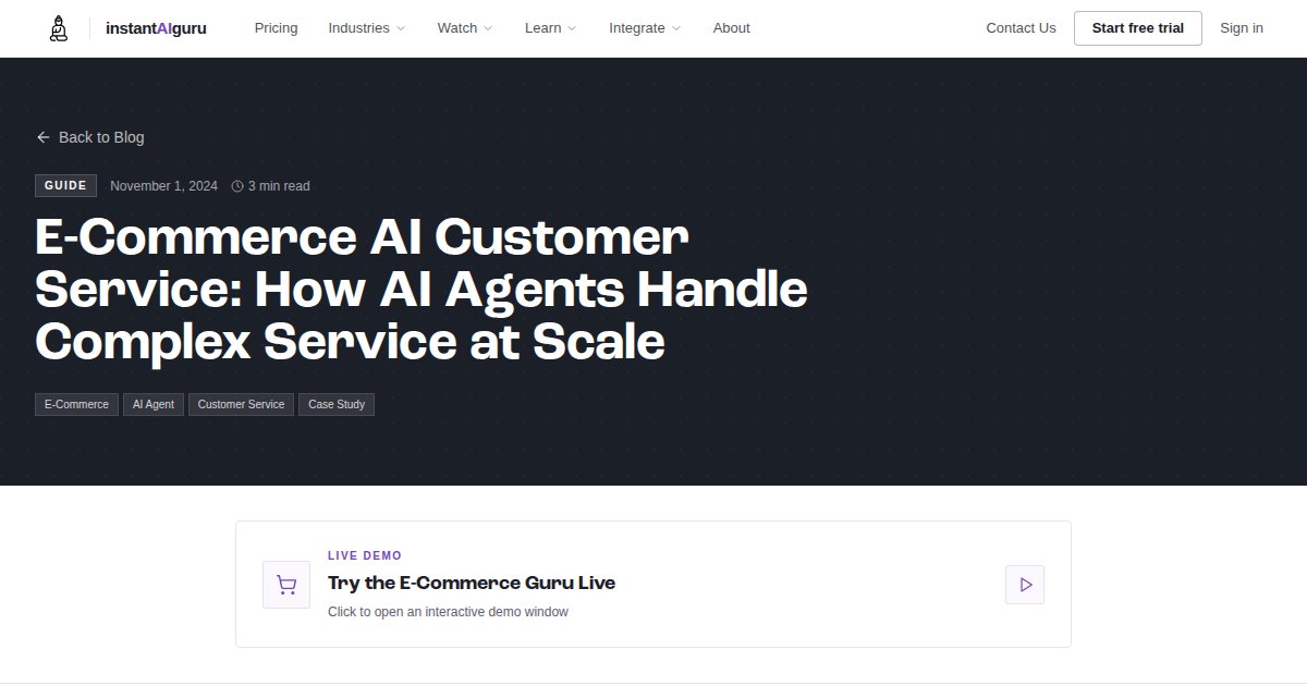E-Commerce AI Customer Service: How AI Agents Handle Complex Service at Scale
