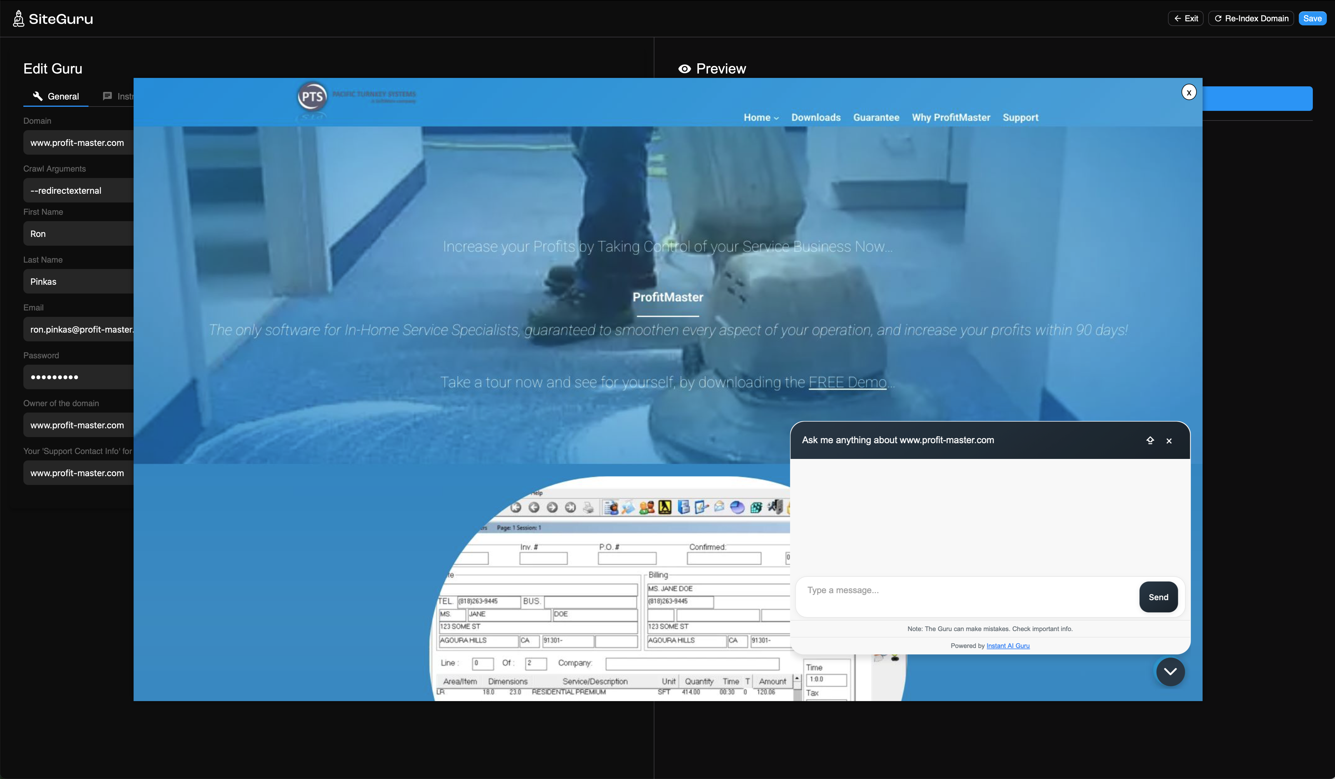 Site Simulator Screenshot