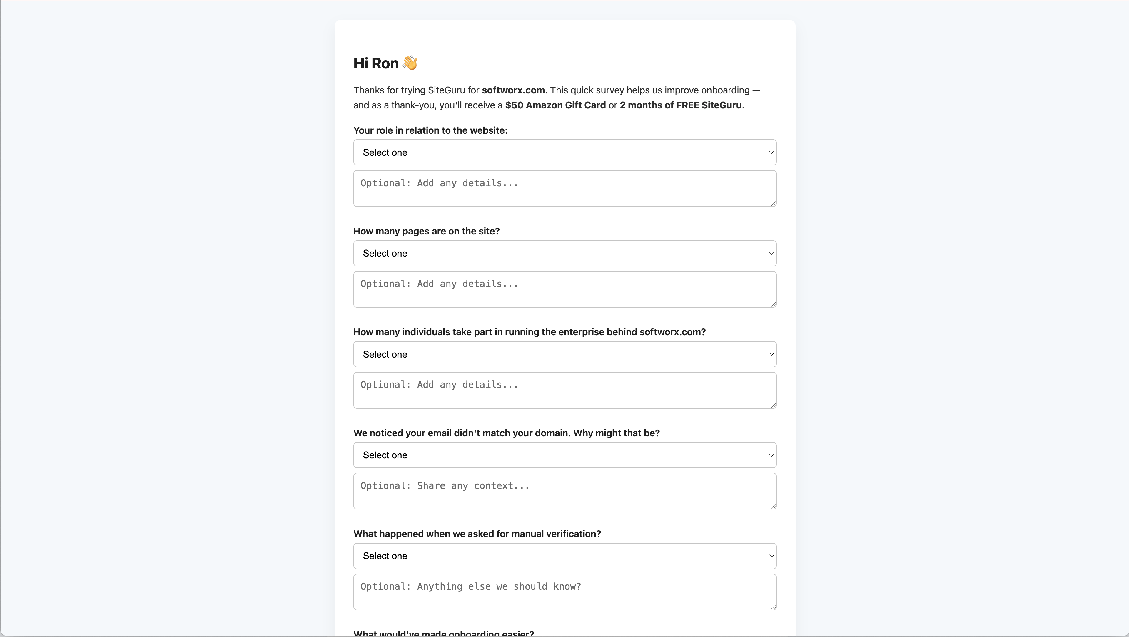 Survey Screenshot